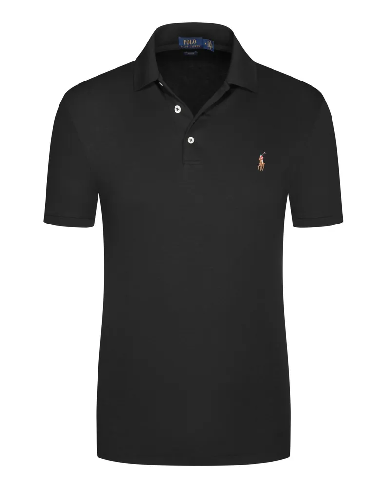 Ralph Lauren Poloshirt Slim Fit in Jersey-Qualität in Schwarz