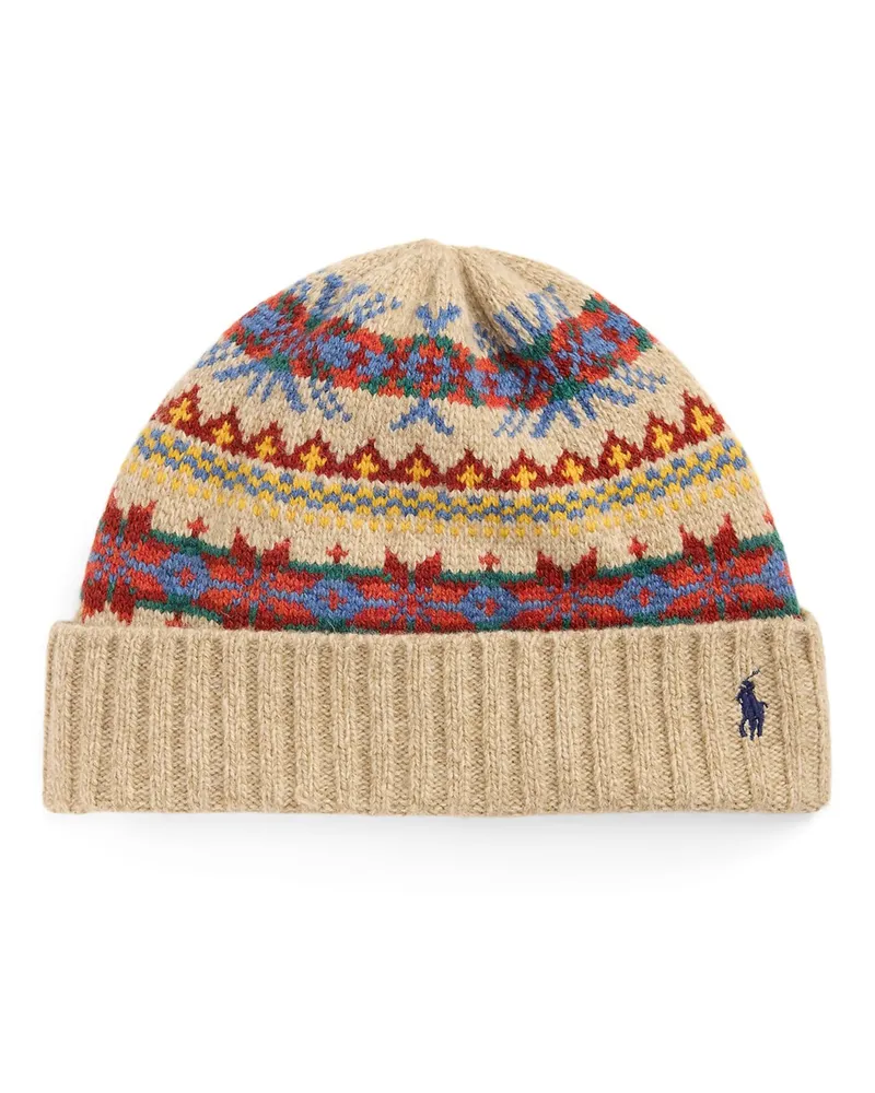 Ralph Lauren Strickmütze mit Norweger-Muster in Multicolor