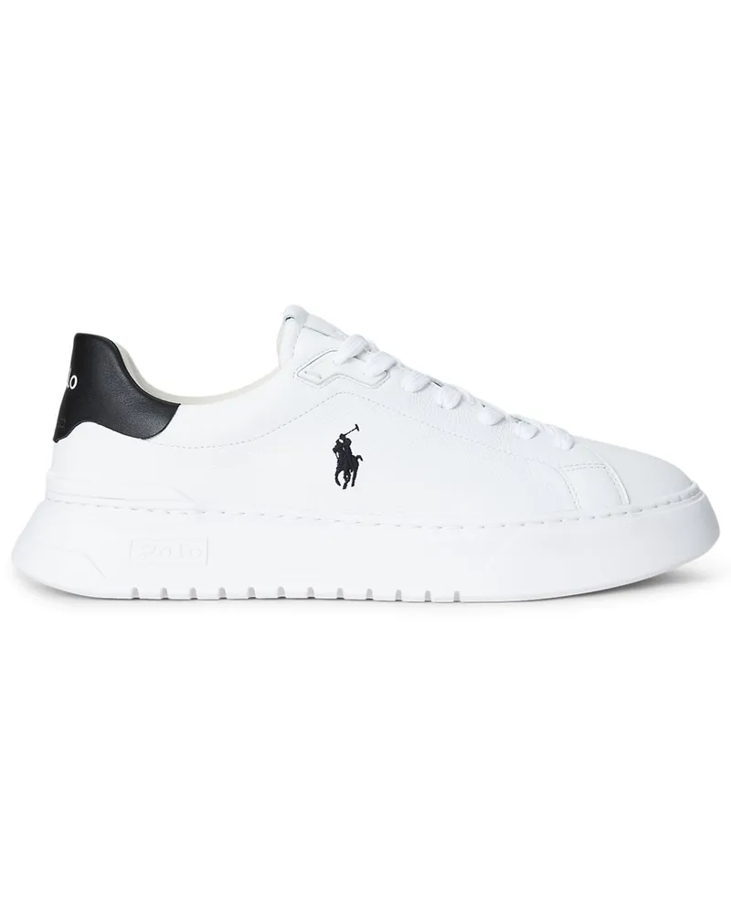 Ralph Lauren Low Top Court-Sneaker Rlite mit Pony-Stickerei in Weiß