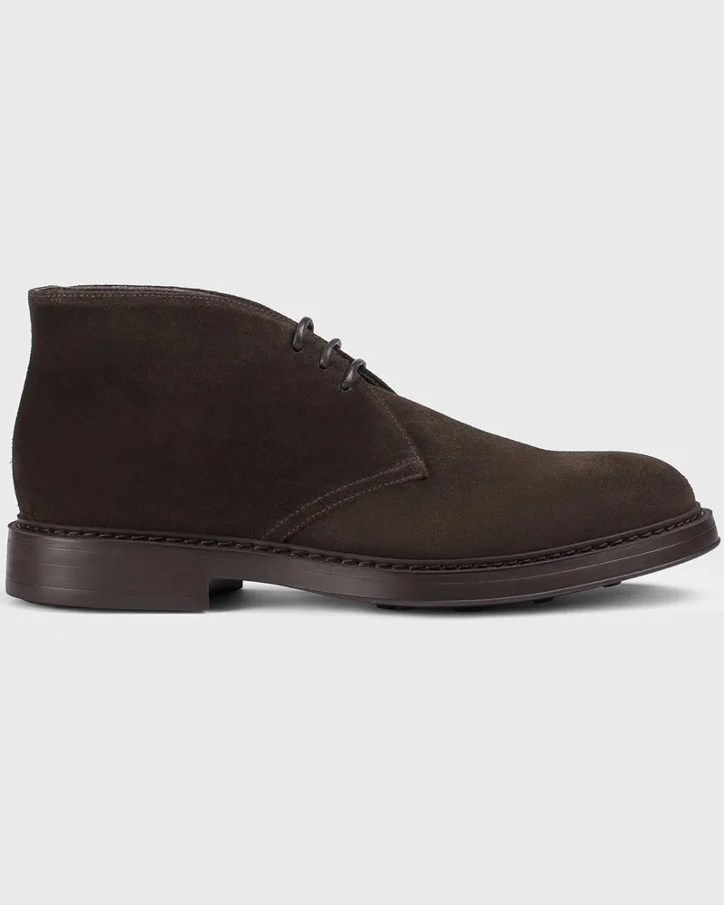Doucal´s Chukka-Stiefel aus softem Veloursleder im Brit-Look in Dunkelbraun
