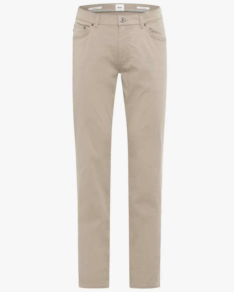 Brax Stretch 5 Pocket-Hose Cadiz in Ultralight Satin-Qualität, Regular Fit in Beige
