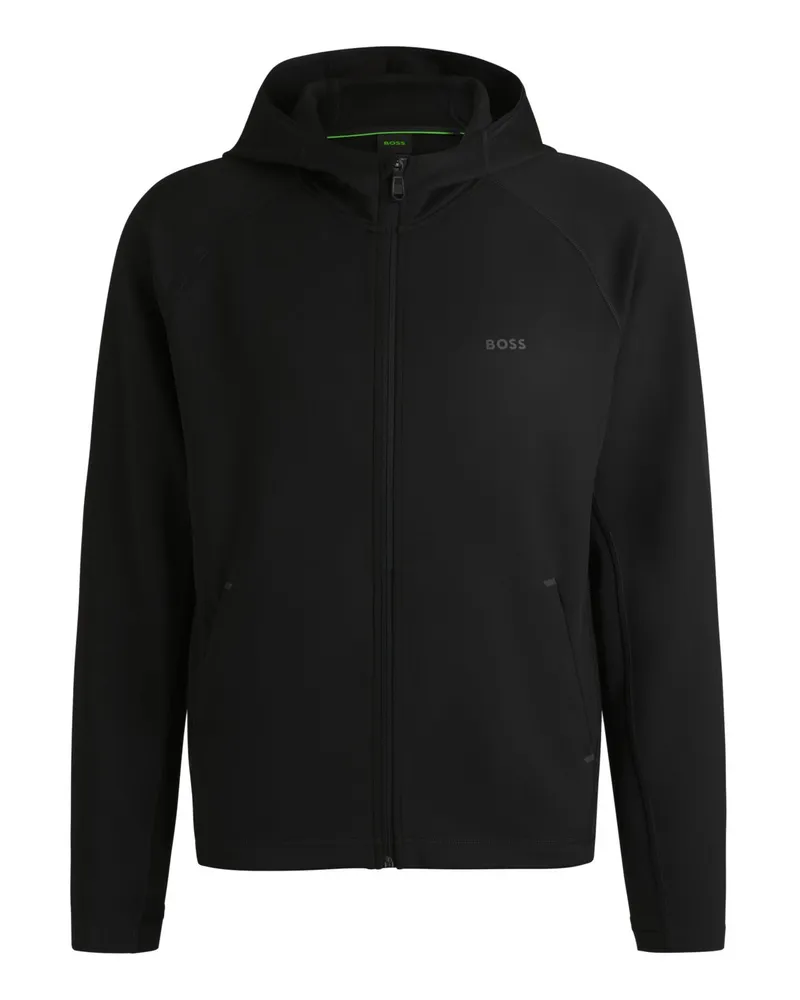 HUGO BOSS Trainingsjacke mit 4-Way Stretch und Label-Schriftzug Schwarz