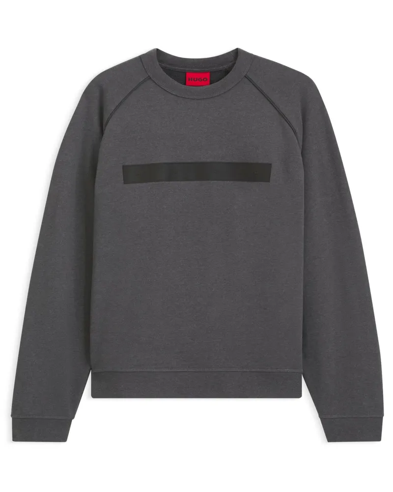 HUGO BOSS Sweatshirt mit gummierter Label-Stickerei in Grau