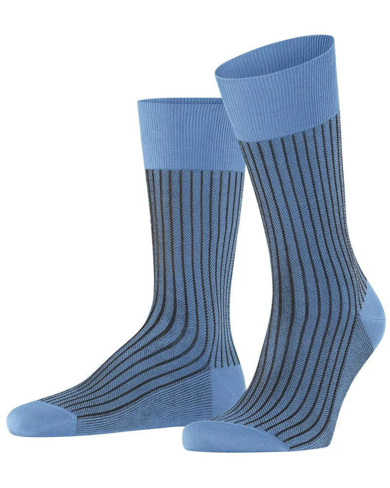 Falke Socken Oxford mit Streifen in Bicolor-Optik in Mittelblau