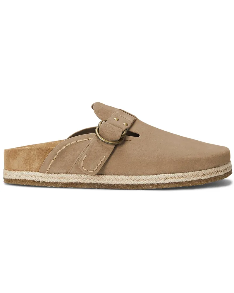 Ralph Lauren Clogs auf weichem Veloursleder mit profiliertem Fußbett in Beige
