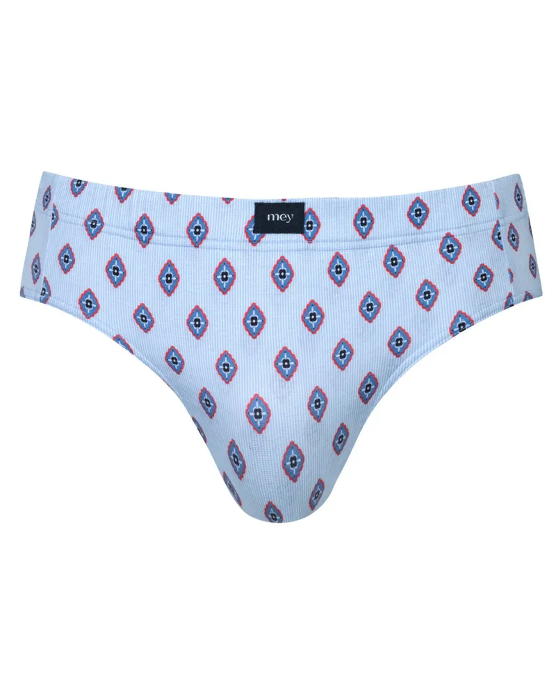 Mey Gemusterter Slip aus Modal mit Logo-Fähnchen in Hellblau