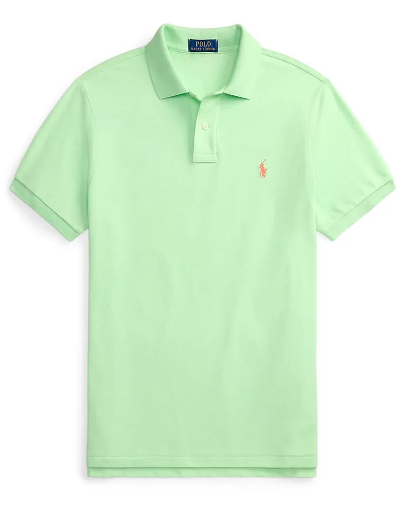 Ralph Lauren Piqué-Poloshirt mit Logo-Stickerei, Custom Slim Fit in Hellgrün