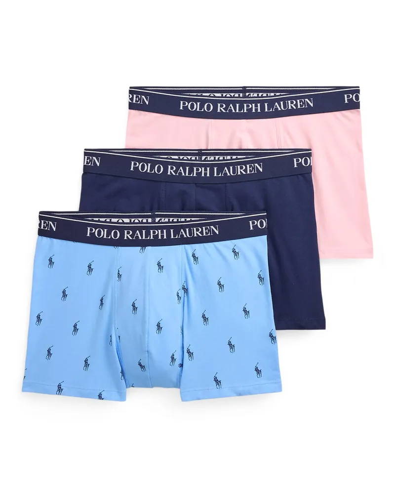 Ralph Lauren 3er Pack Boxer Trunks mit Stretchanteil und Logo-Print in Rosenrot