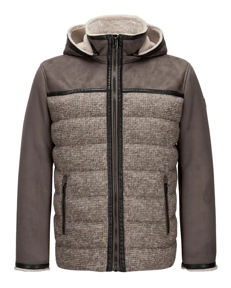 Milestone Steppjacke Abarno aus einem Wolle-Mikrofaser-Materialmix in Braun