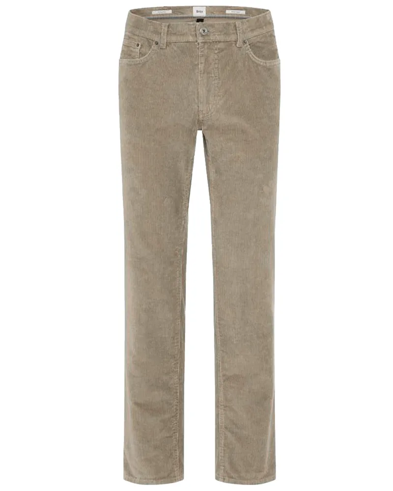 Brax 5-Pocket Cordhose Cadiz mit Stretch, Straight Fit in Beige