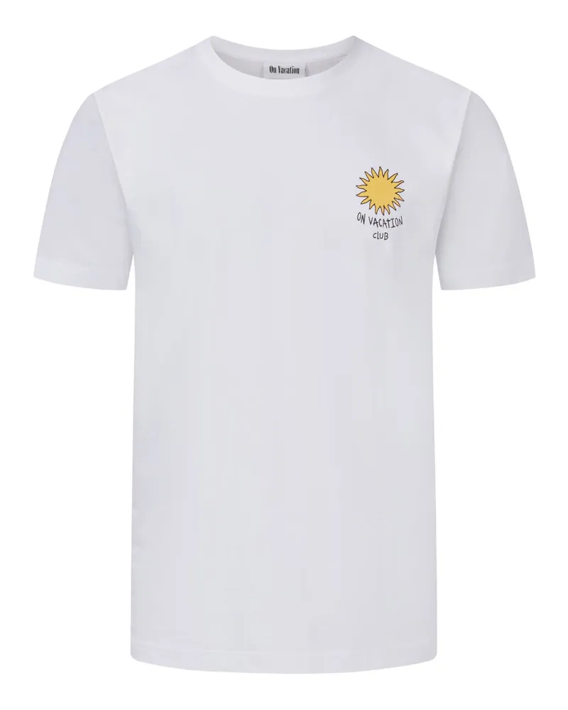 On Vacation T-Shirt  aus Bio-Baumwolle mit Art-Print auf Rückenseite in Weiß
