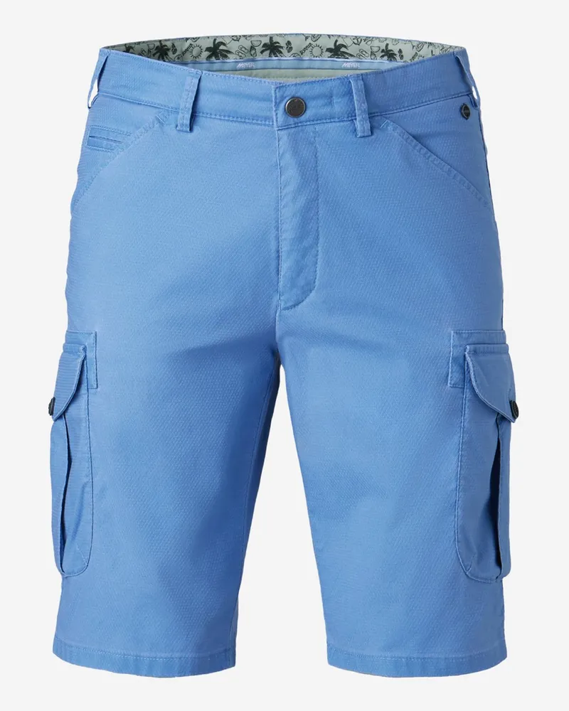Meyer Hosen Cargoshorts Orlando mit Stretch und Struktur, Modern Fit in Hellblau