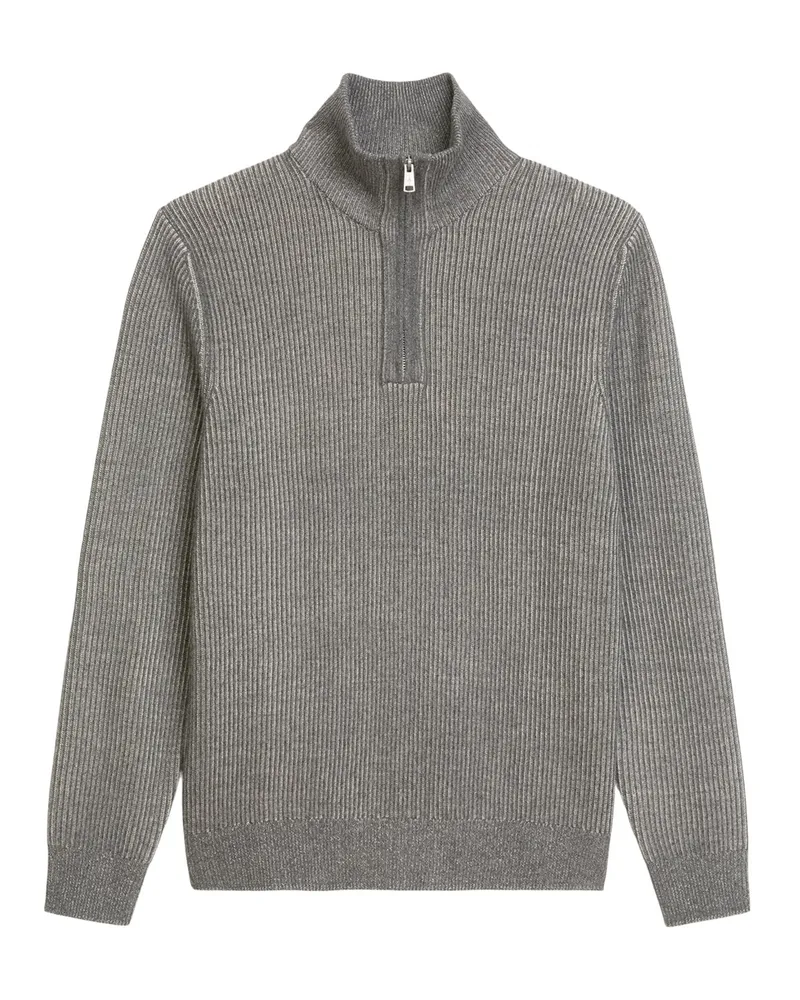 Marc O'Polo Strick-Troyer aus einem Bicolor-Wollgemisch, Regular Fit in Anthrazit