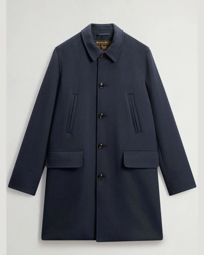 Woolrich Kurzmantel aus einem schweren Woll-Mix in Marine