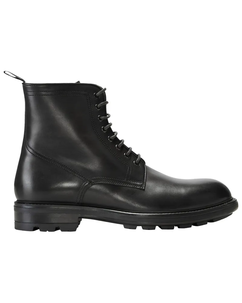 Magnanni Schnürboots aus Glattleder mit seitlichem Reißverschluss in Schwarz