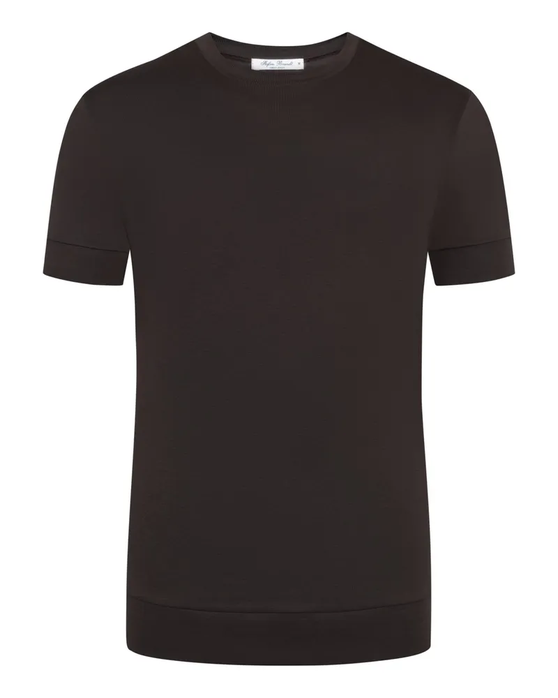 Stefan Brandt T-Shirt aus feinem Urpima Sea Island® Baumwolljersey in Dunkelbraun