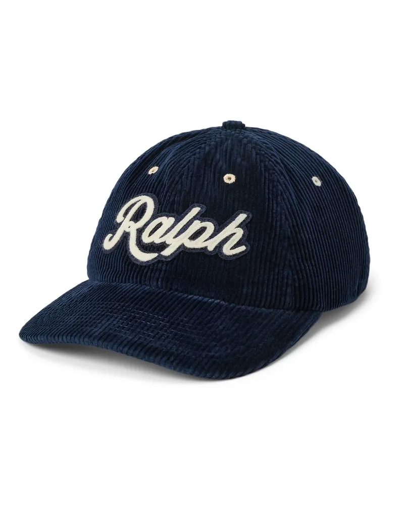 Ralph Lauren Baseball Cap in Cord-Qualität mit Letter-Aufnäher in Blau