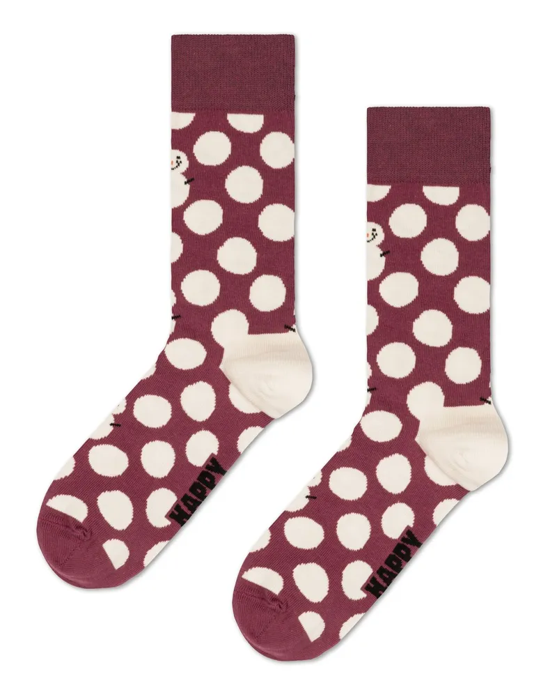 Happy Socks Big Dot Schneemann-Socken in Rot
