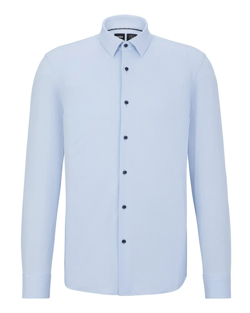 HUGO BOSS Freizeithemd Performance mit Stretchanteil, Slim Fit Hellblau