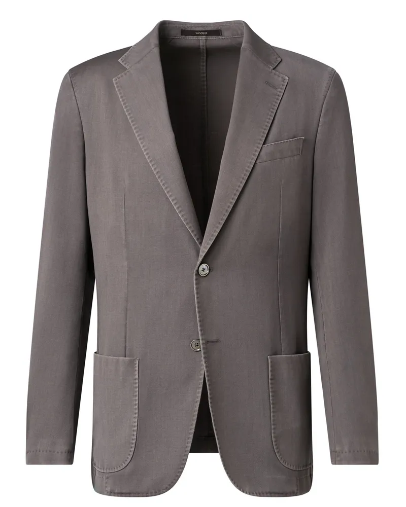 windsor. Ungefüttertes Sakko aus Schurwolle im Frosted Wool-Look, Shaped Fit in Braun