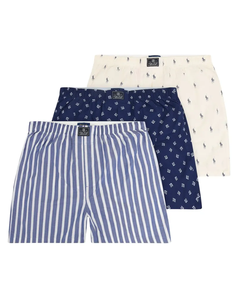 Ralph Lauren 3er-Pack Boxershorts mit Print in Blau