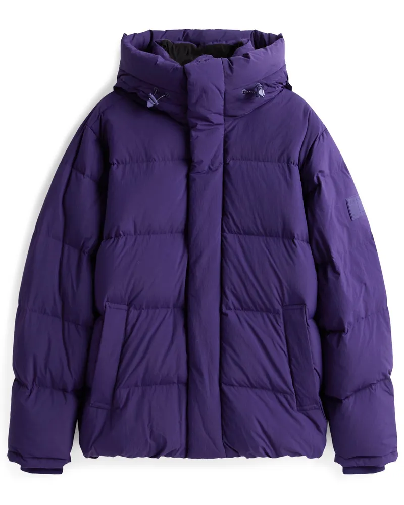 Tommy Hilfiger Gesteppte Puffer-Daunenjacke mit Kapuze in Lila