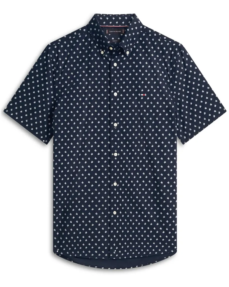 Tommy Hilfiger Kurzarmhemd THFlex aus Baumwolle mit Print, Regular Fit in Marine