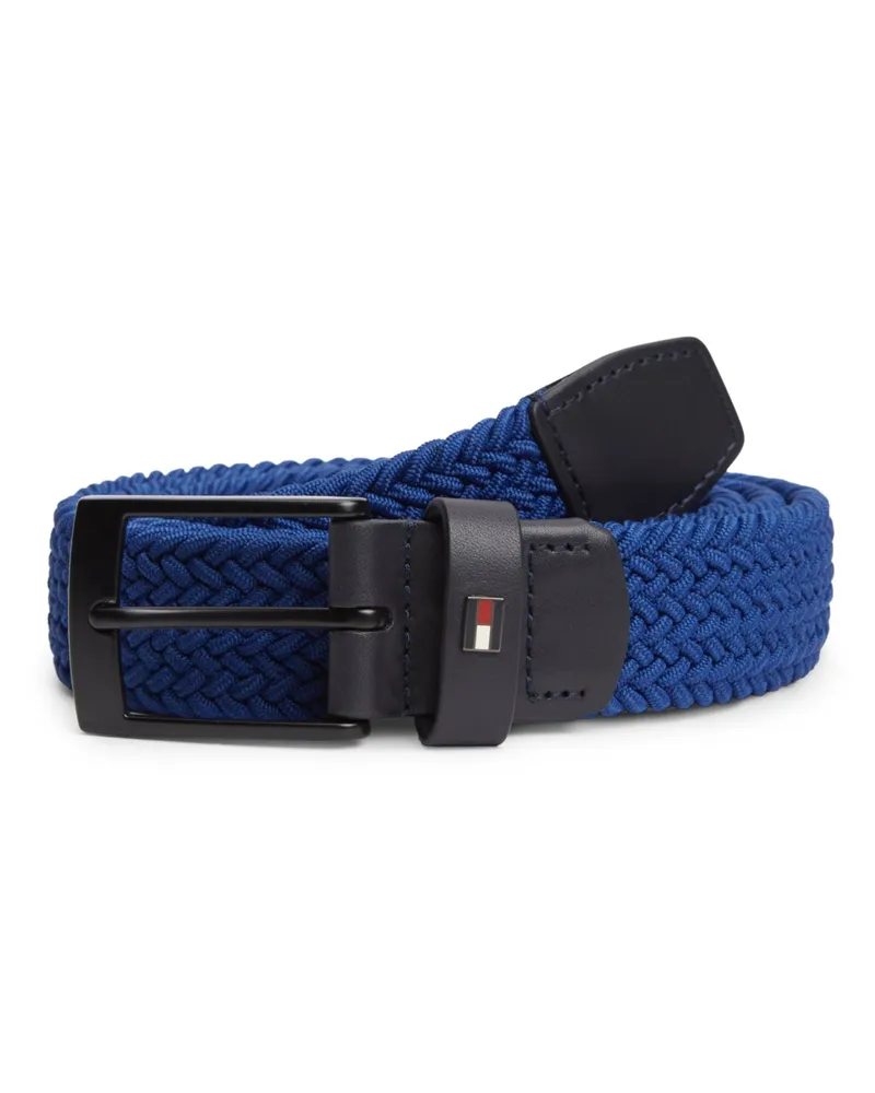 Tommy Hilfiger Flechtgürtel aus einem recycelten Material-Mix mit Stretch in Marine