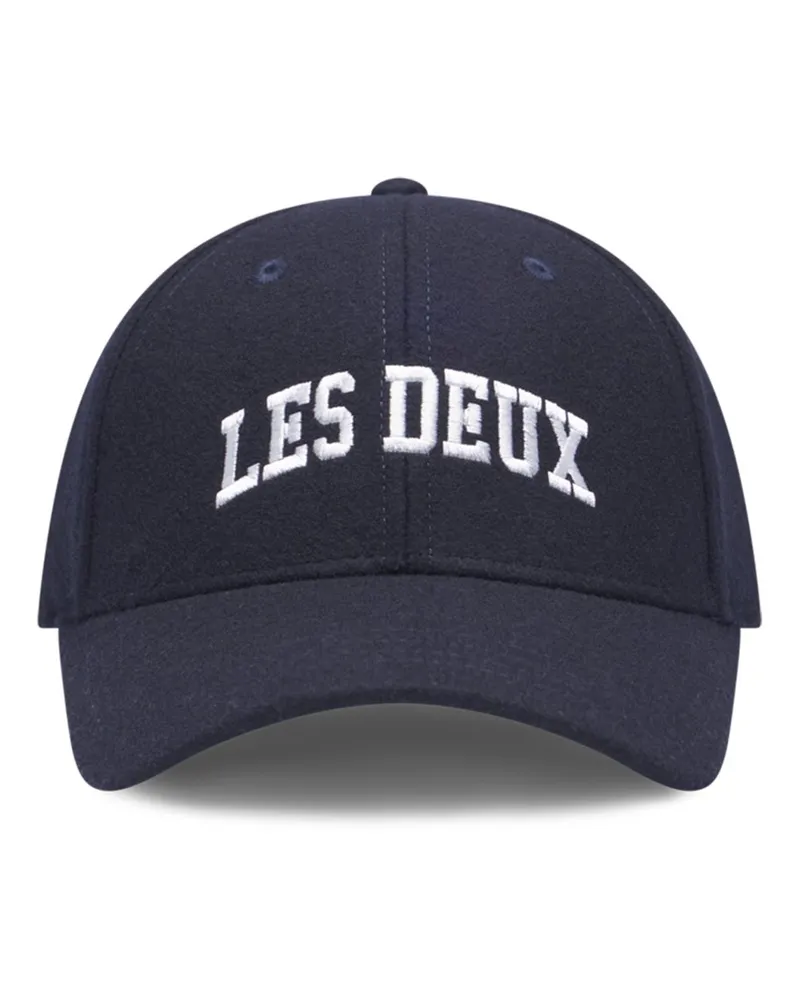 LES DEUX Baseball Cap aus soften Woll-Twill mit Logo-Stickerei in Marine