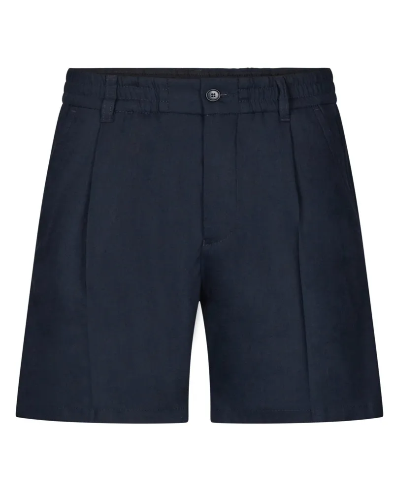Drykorn Leichte Shorts aus einem Leinen-Mix mit Dehnbund und Bundfalte in Marine