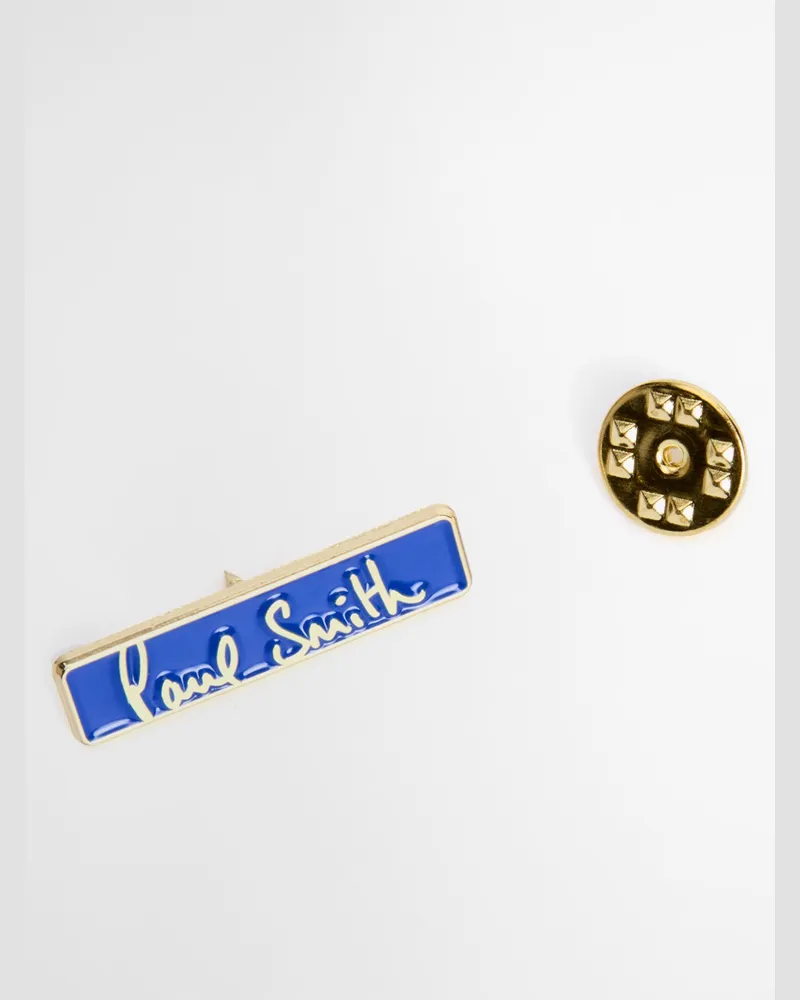 Barbour Paul Smith loves Barbour Pin Badge mit Paul Smith Schriftzug in Königsblau