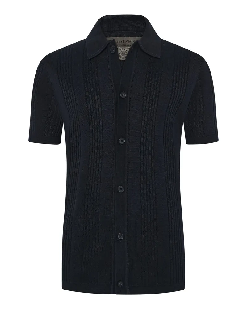 Marc O'Polo DFB Travel Collection Strickhemd aus Baumwolle in Marine