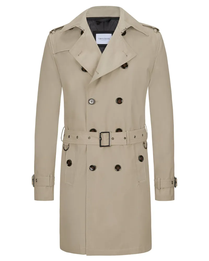 Tom Rusborg Zweireihiger Trenchcoat mit heraustrennbarem Stepp-Futter in Beige