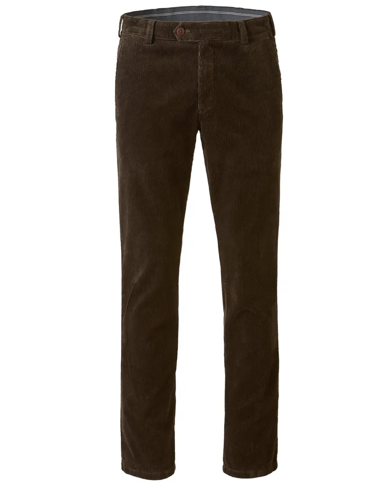 Meyer Hosen Cordhose Bonn mit Stretchanteil, Modern Fit in Dunkelbraun