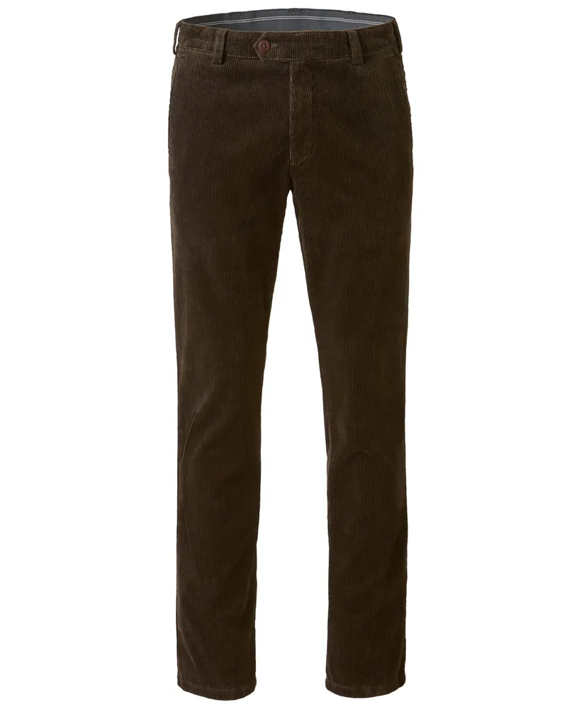 Meyer Hosen Cordhose Bonn mit Stretchanteil, Modern Fit in Dunkelbraun