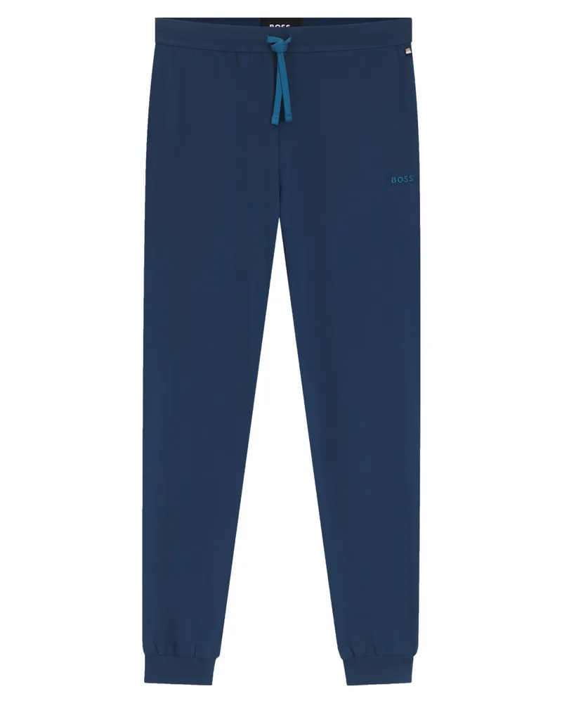 HUGO BOSS Homewear-Sweatpants mit gesticktem Logo in Blau