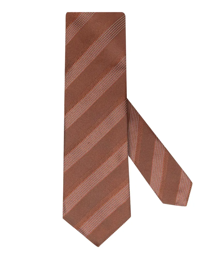 HUGO BOSS Seidenkrawatte mit Diagonalstreifen in Orange