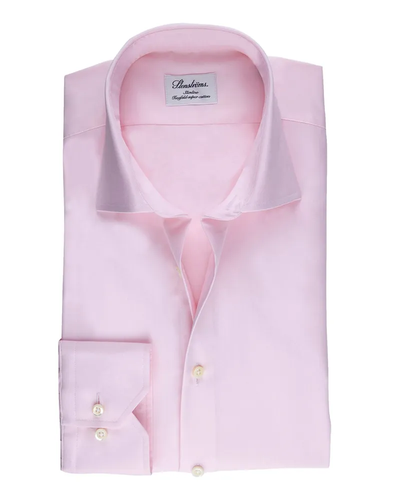 Stenströms Hemd aus reiner Baumwolle, Slimline in Rosenrot