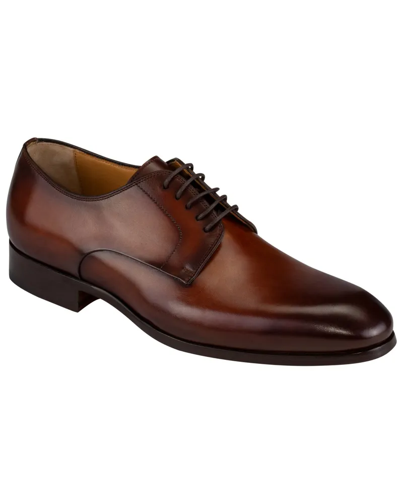 Magnanni Schnürschuhe Derby-Form mit Ledersohle Cognac