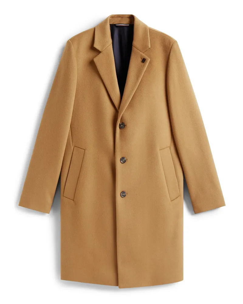 Tommy Hilfiger Softer Kurzmantel aus einem Woll-Mix mit Reverskragen in Beige