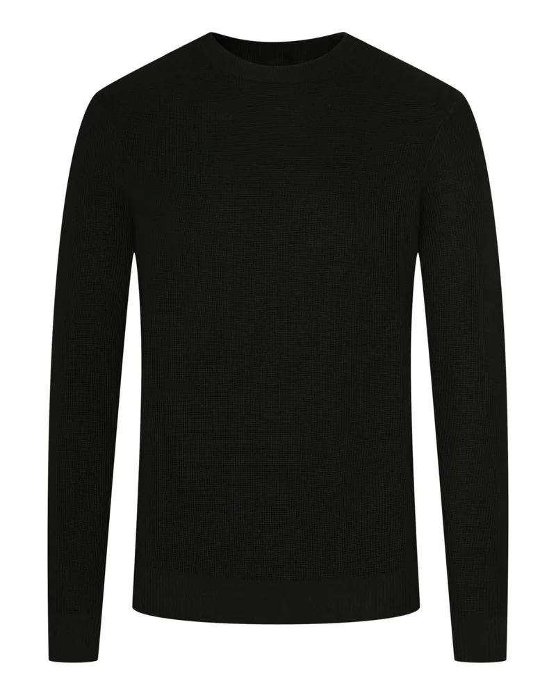 Tom Rusborg Softer Pullover aus Merinowolle mit O-Neck und Kaschmiranteil in Oliv