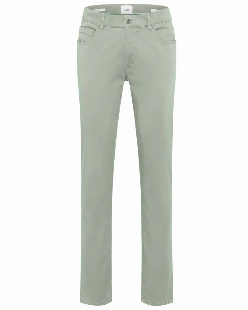 Brax Stretch 5 Pocket-Hose Cadiz in Ultralight Satin-Qualität, Regular Fit in Grün