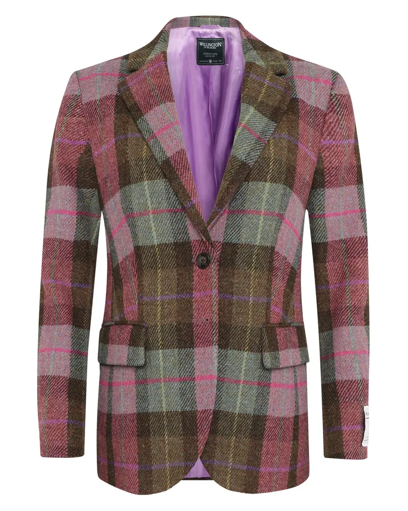 Wellington of Bilmore Damen-Blazer Ami aus Harris Tweed in Glencheck-Muster in Berry
