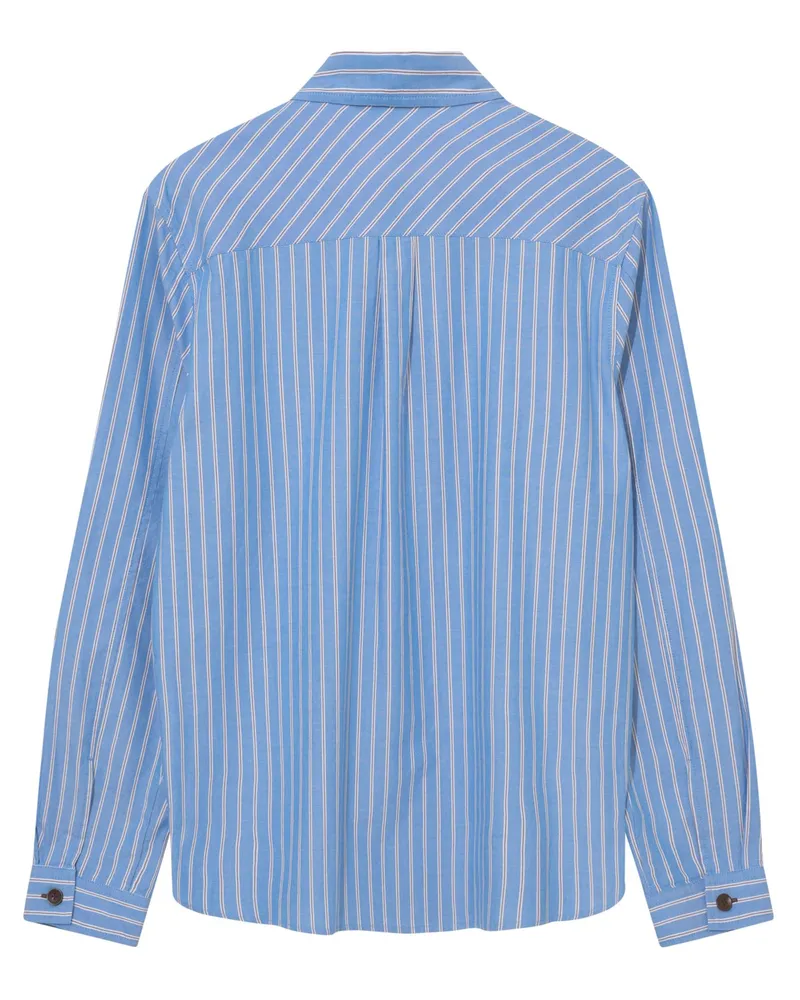 Mos Mosh Leichtes Oxfordhemd mit Streifen aus der Circle Denim-Serie in Blau
