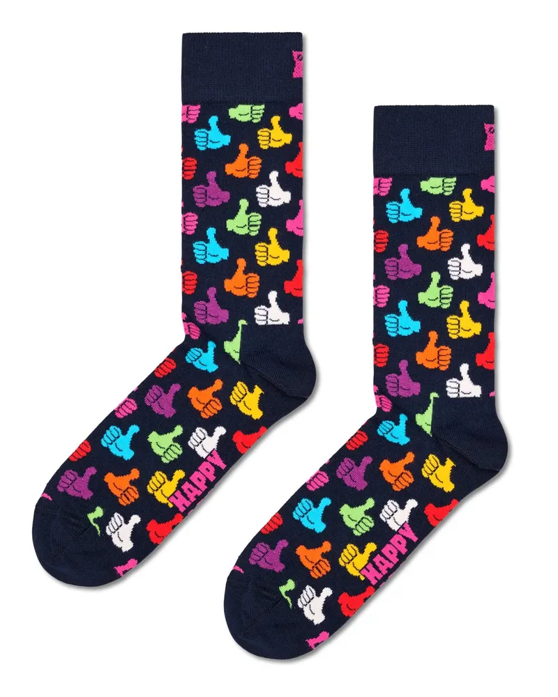 Happy Socks Socken mit Daumen Rauf-Motiv in Marine