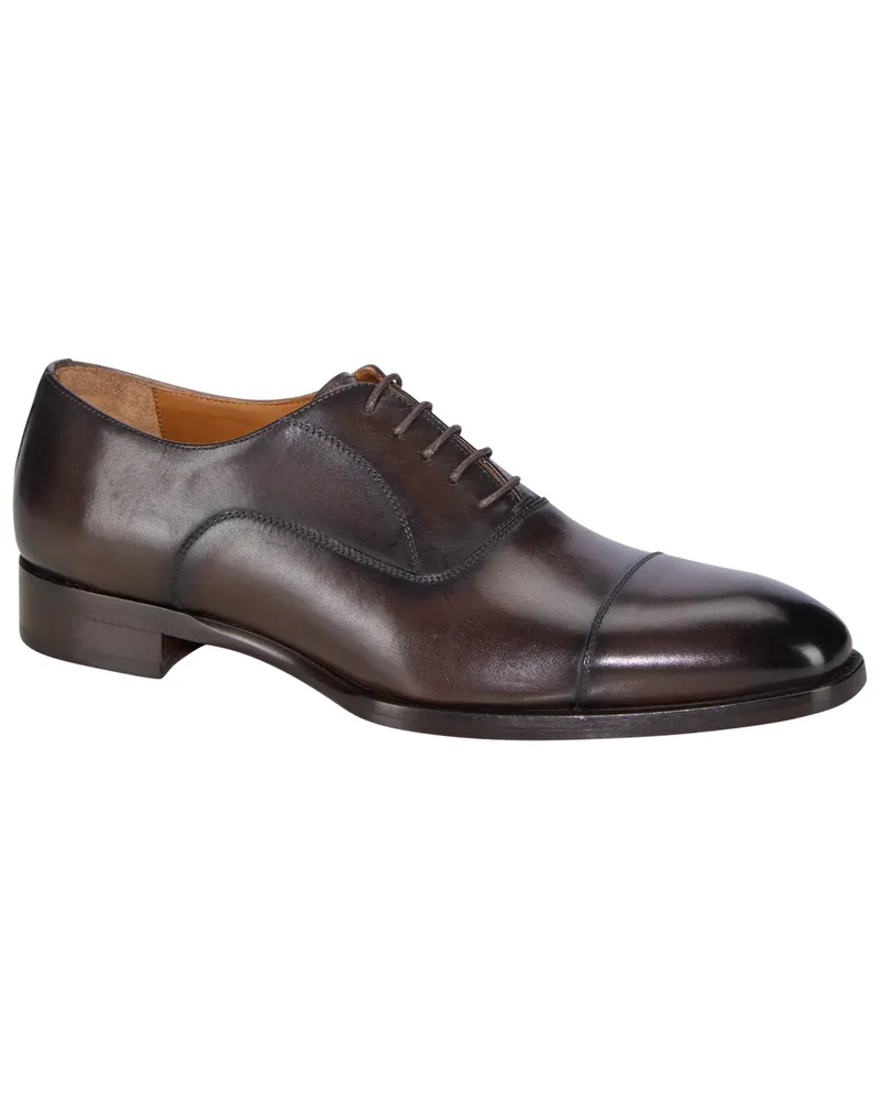 SCHUHE & HANDWERK Handgefertigte Schnürschuhe in Oxford-Form aus Glattleder in Dunkelbraun