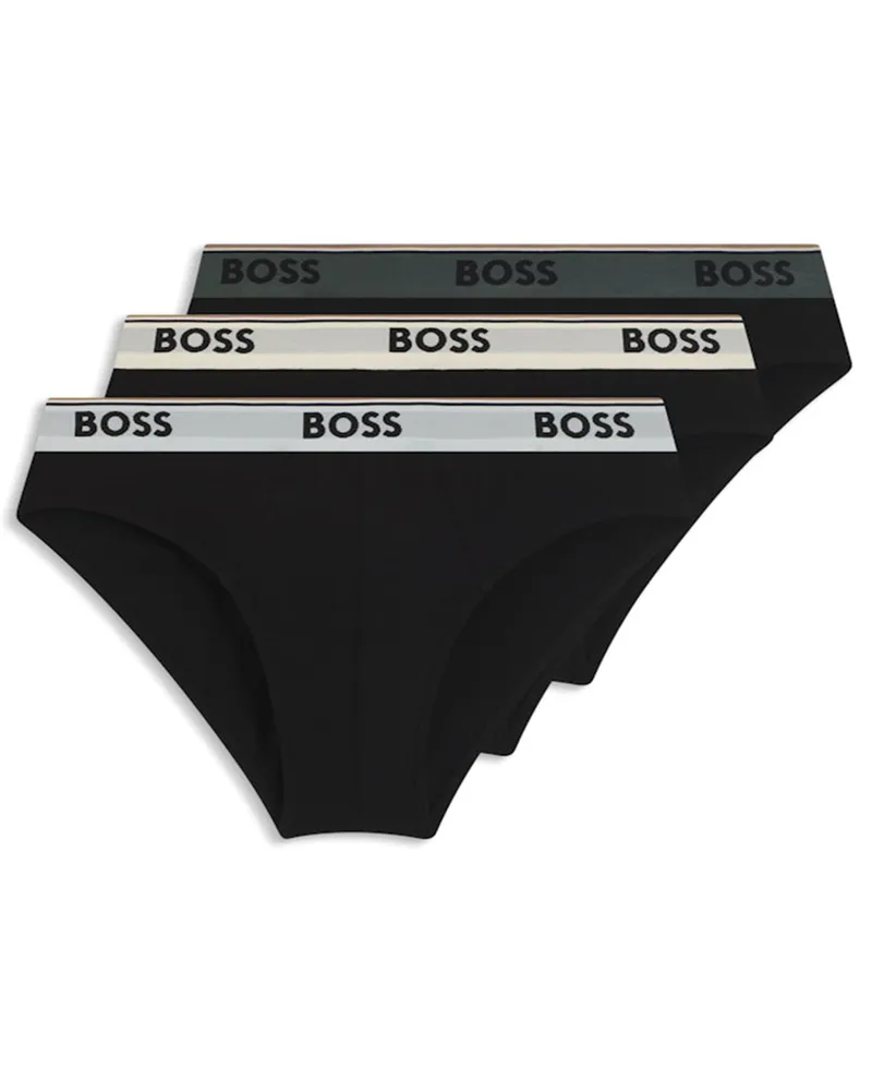 HUGO BOSS 3er Pack Slips mit Labelbund in Schwarz