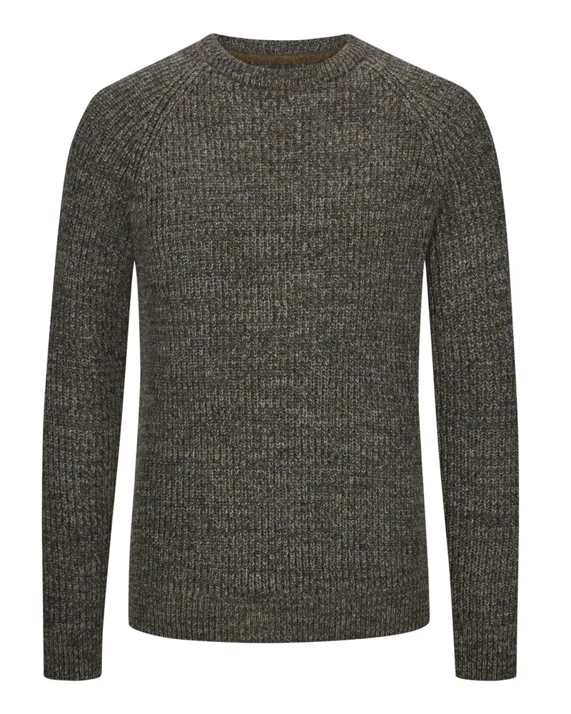 Barbour Melierter Pullover Horseford mit O-Neck in Oliv