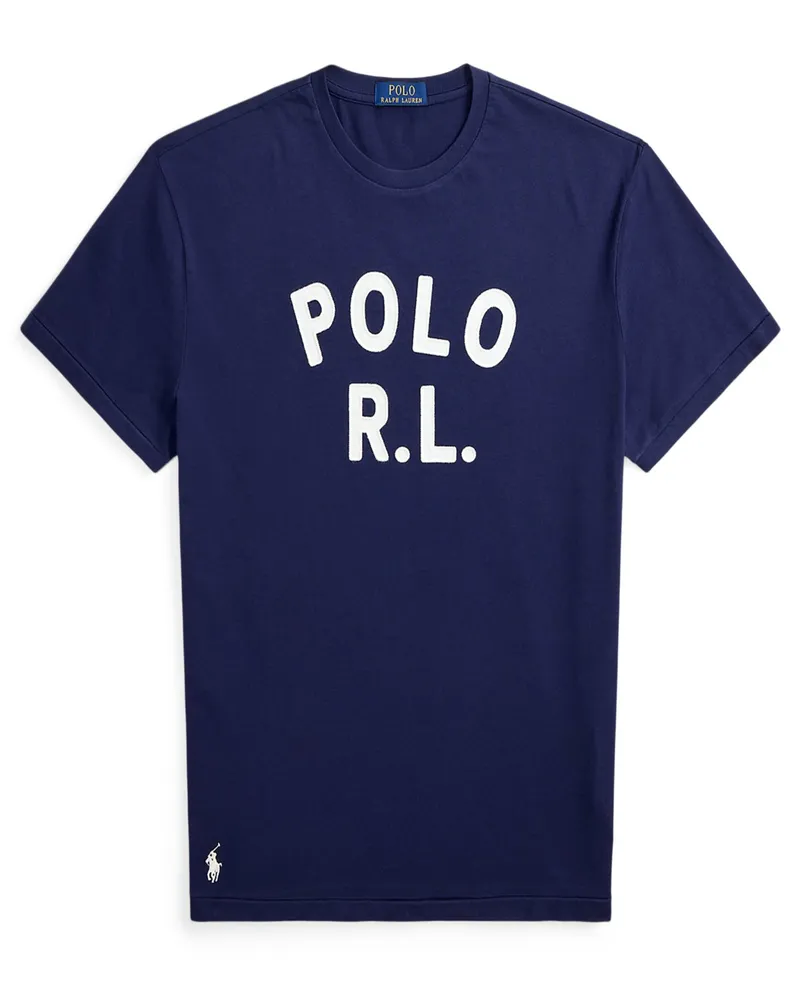 Ralph Lauren T-Shirt aus Baumwolle mit Label-Stickerei, Classic Fit in Marine