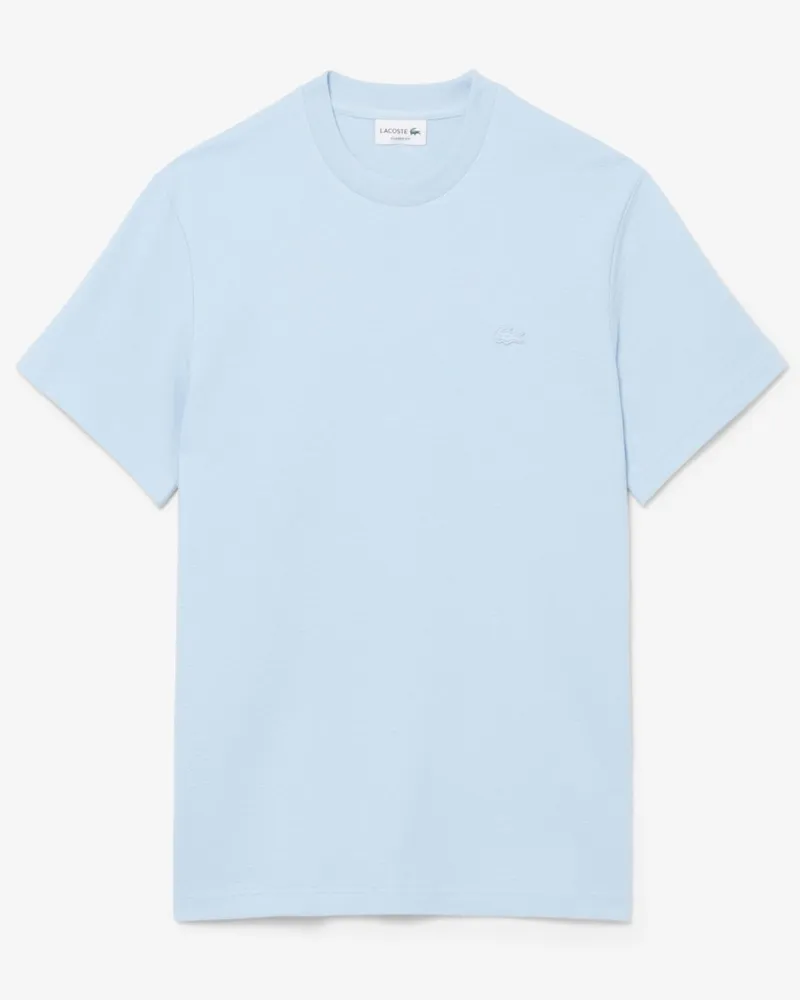 Lacoste Strukturiertes T-Shirt in softer Jersey-Qualität in Hellblau